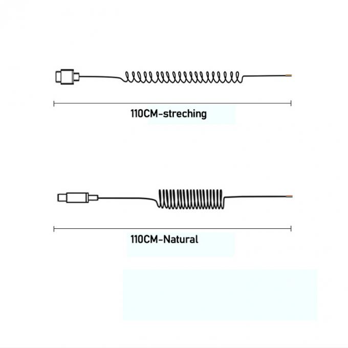 Cable de resorte enrollado USB para abrir 4 cables enlatados desnudos 3