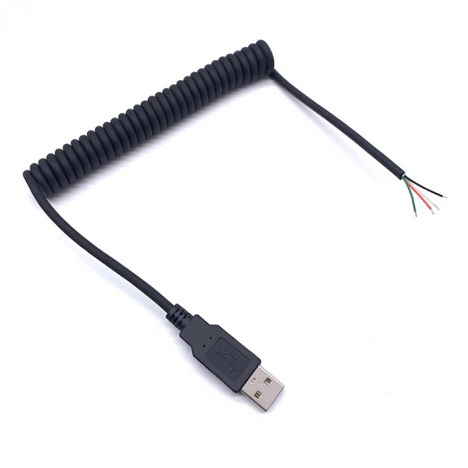 Cable de resorte enrollado USB para abrir 4 cables enlatados desnudos 6