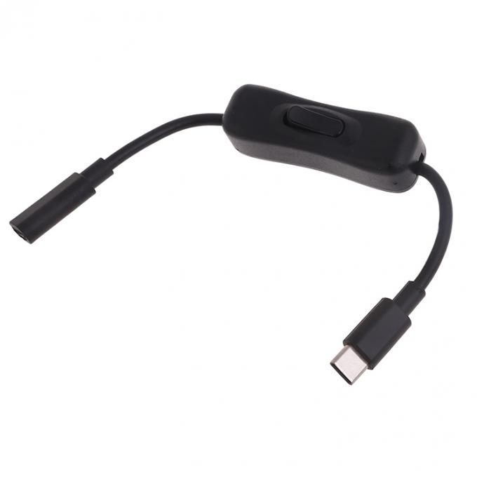 Hombre a mujer USB Tipo C a C Interruptor de carga de datos Cable de extensión de carga para teléfono de lámpara LED Raspberry Pi 0