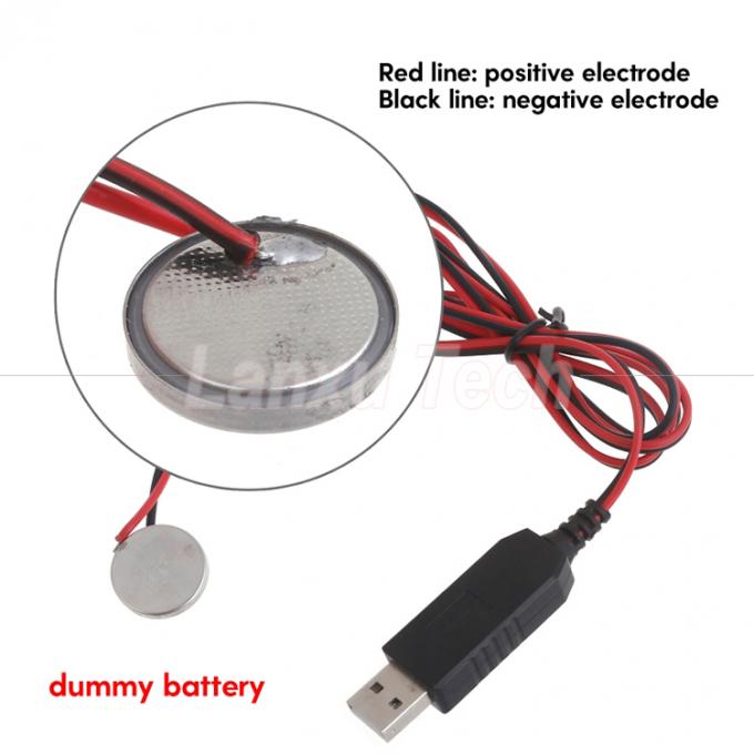 USB 5v a 3v Eliminador de batería de salida CR2032 Reemplazar el cable de carga 4