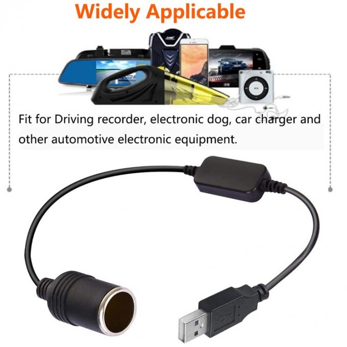 USB A macho a 12v enchufe de encendedor de cigarrillos para automóviles conector de convertidor de energía femenino 4