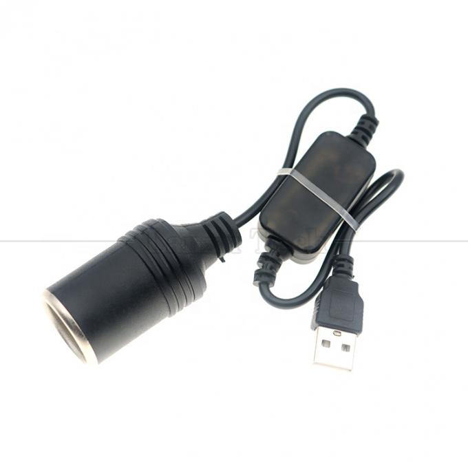 Configurar el cargador USB A masculino 5V a 12V enchufe del encendedor de cigarrillos para automóviles cable de conversión femenino 2