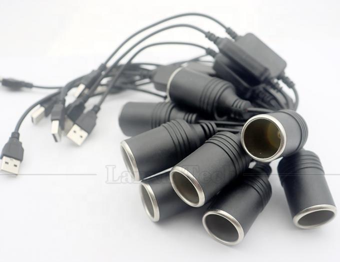 Configurar el cargador USB A masculino 5V a 12V enchufe del encendedor de cigarrillos para automóviles cable de conversión femenino 6