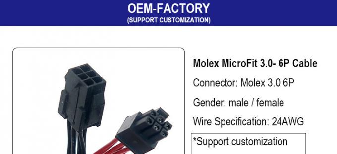 Hombre a mujer 4 6 8 Pin Molex Micro Fit 3.0 Conector de cable de arnés 0