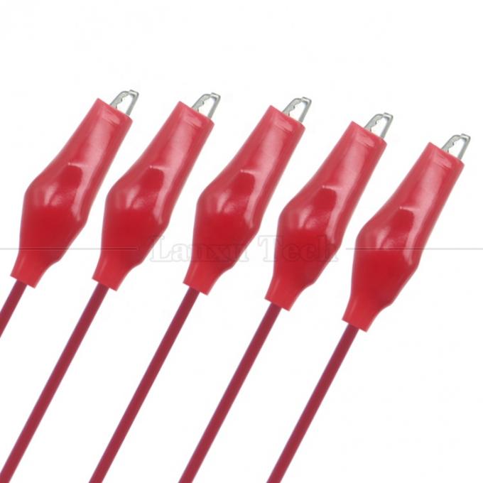 Negro Rojo Alligator eléctrico Crocodilo abrazaderas clips batería cable de prueba de potencia 0