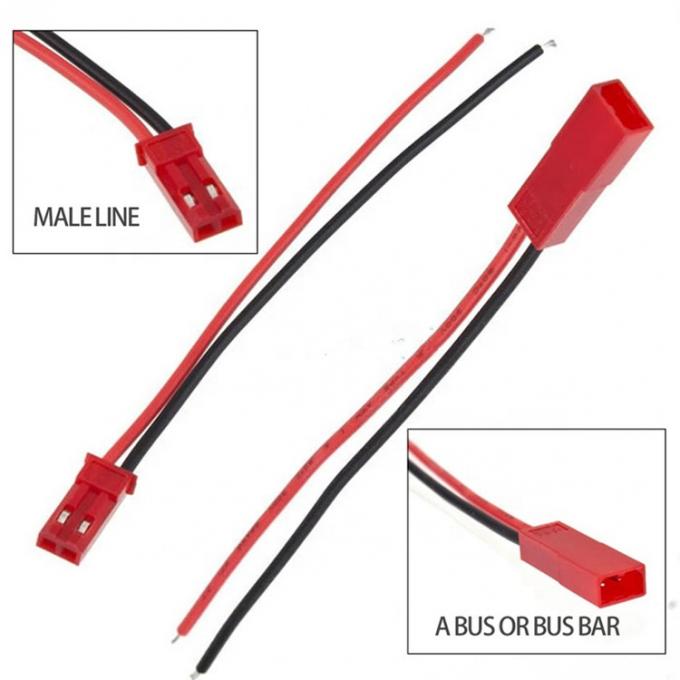 22AWG Hombre Mujer JST SYP 2 PIN Conector de cable de alambre para lámpara de LED RC juguetes helicóptero 1