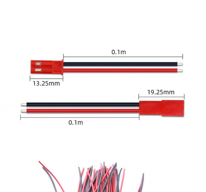 22AWG Hombre Mujer 2 PIN JST SYP RCY Conector de enchufe a cables de cable de plomo de alambre de cola de cerdo desnudo para batería de tira LED 3