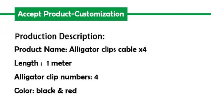 12v de doble extremo negro rojo conductos de prueba eléctricos Jumper alambre de caimanes de cocodrilo clips cable 0