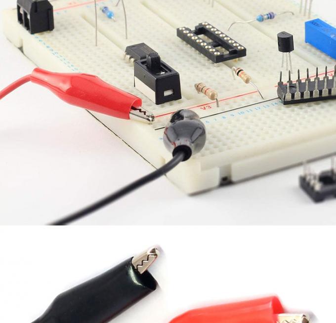 12v de doble extremo negro rojo conductos de prueba eléctricos Jumper alambre de caimanes de cocodrilo clips cable 4