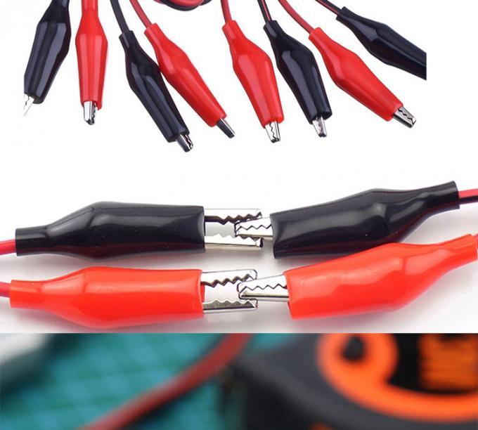 12v de doble extremo negro rojo conductos de prueba eléctricos Jumper alambre de caimanes de cocodrilo clips cable 2