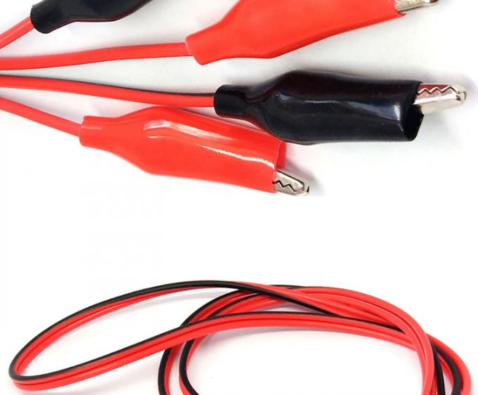 12v de doble extremo negro rojo conductos de prueba eléctricos Jumper alambre de caimanes de cocodrilo clips cable 5