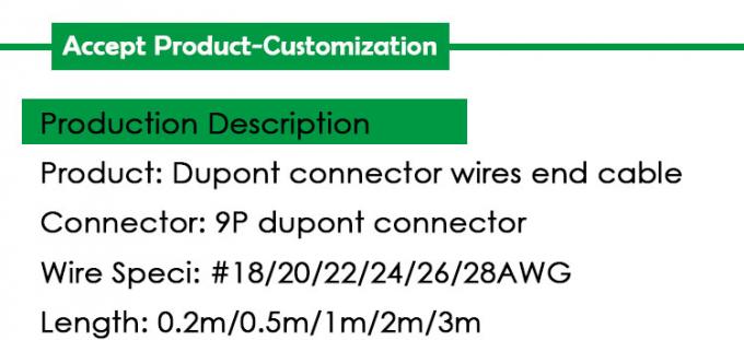 OEM 2.54mm Pitch 9 Pin Header Dupont Conector de cable de cable de cable 0