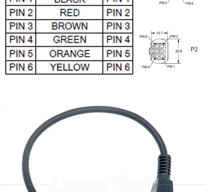 Personalización de sobremoldeado masculino a masculino femenino 6 pin 2451350620 Molex Mini-Fit 4.2mm Pitch Conector de montaje de cable 1