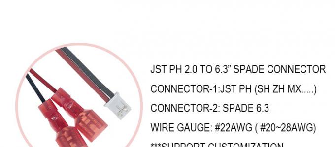 JST PH SH ZH XH MX 2 3 4 5 6 7 8 Conector de pines para el cable de terminal de espada de 6.3 mm 0