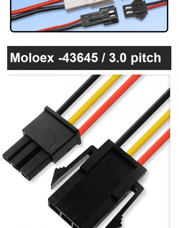 Fabrica de OEM personalizada 2 pin 3p 4p 5p 6p 7p 8p Molex 43645 3,0 mm Cable de tono para LED 3