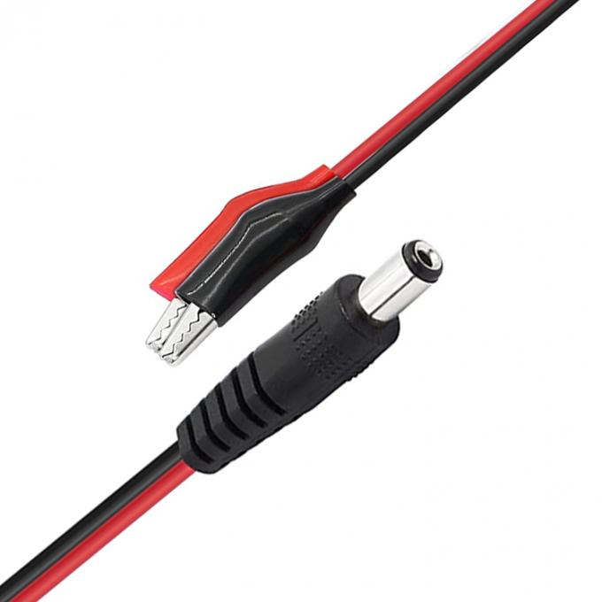 2.1mmx5.5 mm 12V DC Jack masculino para conectores de cable de alimentación de clip de caimanes para iluminación de cámaras de seguridad de CCTV 1