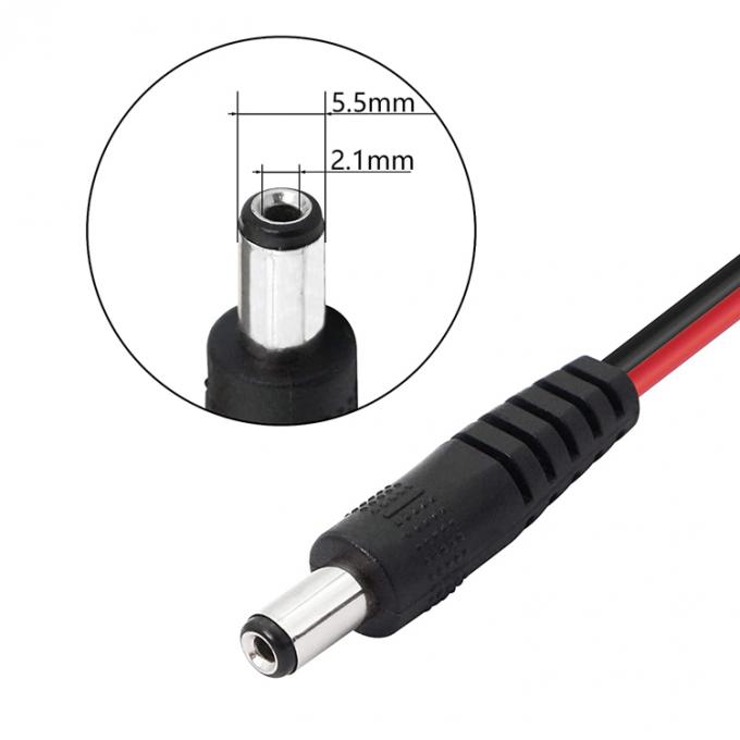 2.1mmx5.5 mm 12V DC Jack masculino para conectores de cable de alimentación de clip de caimanes para iluminación de cámaras de seguridad de CCTV 2