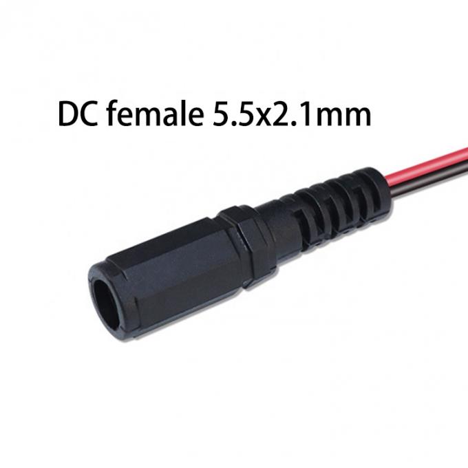12V DC 5.5x2.1mm Jack de barril femenino a clips de cocodrilo Conectores de cable de alimentación para cámara de seguridad de CCTV 2