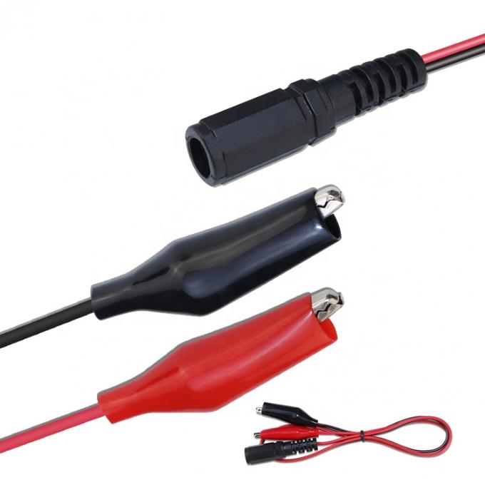 12V DC 5.5x2.1mm Jack de barril femenino a clips de cocodrilo Conectores de cable de alimentación para cámara de seguridad de CCTV 5