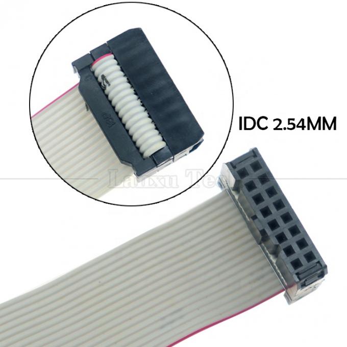 Femenino a Femenino 16 PIN 1,27mm Pitch IDC 2,54mm Conector GPIO Cable de cable de cinta plana gris para discos duros CD Raspberry Pi 1