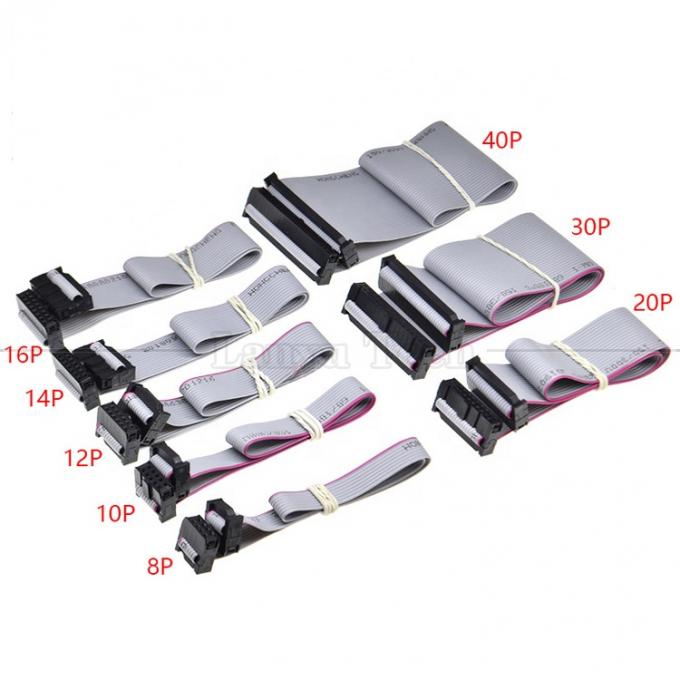 Personalizado 4 a 80 10 16 18 20 30 40 50 60 64 PIN 1,27 mm Pitch FCC IDC 2,54 mm Conector Cable de cinta plana 0