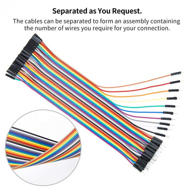 40 PIN Hombre Femenino a Hombre Hombre Dupont GPIO Cable Cable Jumper para Arduino 9