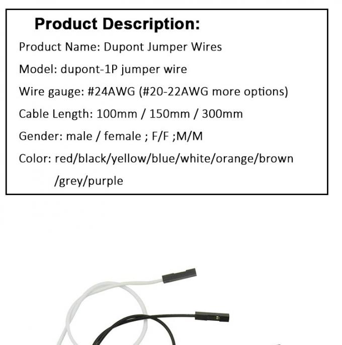 Hombre a Hombre Mujer a Mujer 2.54mm 1 Pin Dupont Conector sin soldadura alambre de saltador de tablero de pan para Arduino 0