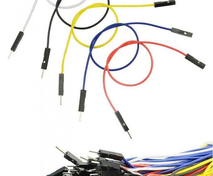Hombre a Hombre Mujer a Mujer 2.54mm 1 Pin Dupont Conector sin soldadura alambre de saltador de tablero de pan para Arduino 1