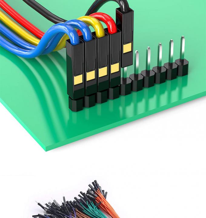 Hombre a Hombre Mujer a Mujer 2.54mm 1 Pin Dupont Conector sin soldadura alambre de saltador de tablero de pan para Arduino 5