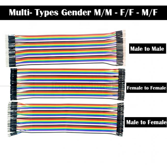 40 PIN Hombre Femenino a Hombre Hombre Dupont GPIO Cable Cable Jumper para Arduino 1