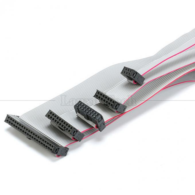 IDC 2.54mm Conector 8 10 12 14 16 18 20 30 40 50 60 PIN 1.27mm Cable de cinta plana gris tono 8