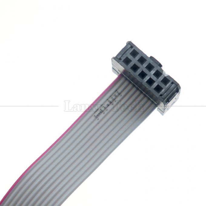 Hombre a Hombre 10 PIN 1,27 mm Pitch IDC 2,54 mm Conector GPIO Cable de cable de cinta plana gris para discos duros CD Raspberry Pi 2