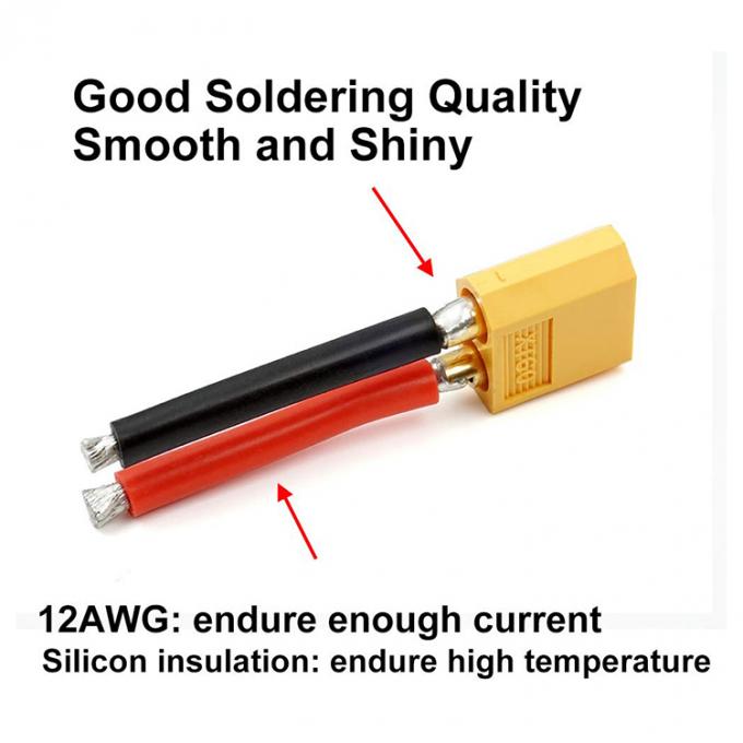 Conector de conexión de alta calidad XT60 masculino femenino 12AWG Cable de extensión de plomo de alambre de silicio para RC Lipo Batería FPV Drone de carreras 2