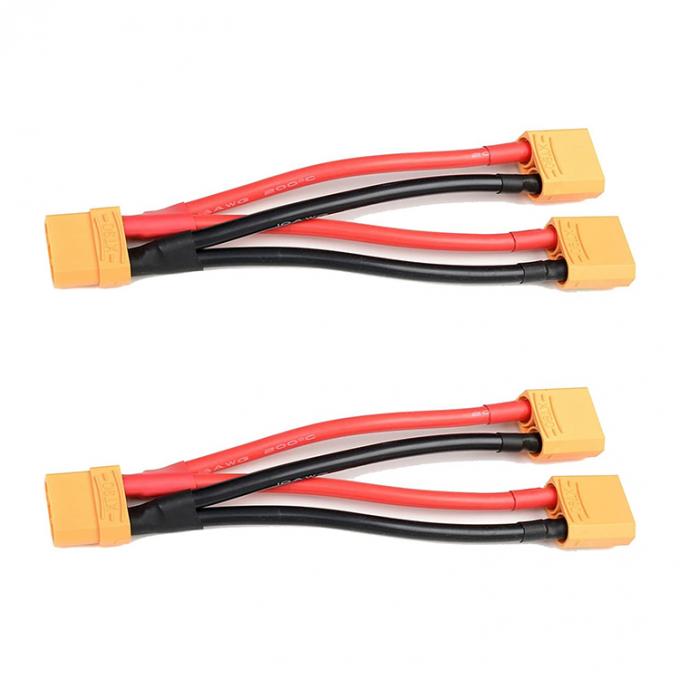 14AWG XT60 1 Cable de extensión de división Y de mujer a hombre para batería RC Lipo 4