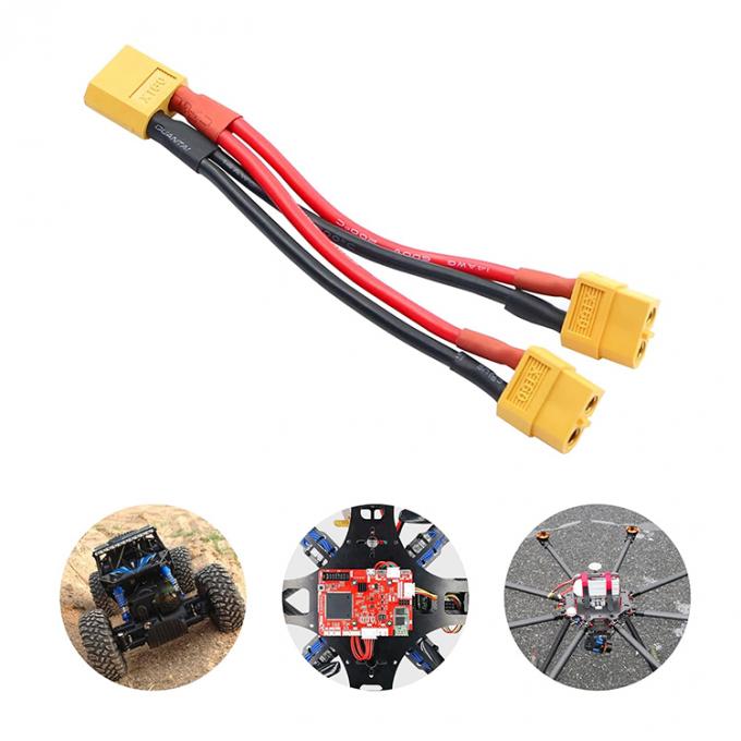 14AWG XT60 1 Hombre a 2 Mujer Y Splitter Cable de extensión para la batería RC Lipo 5