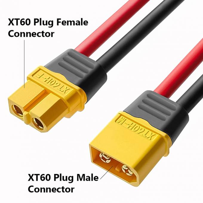 12AWG 100mm 150mm alambre de silicio XT60 XT60H XT60U conector de carcasa de carcasa macho hembra cable de enchufe para batería FPV 0