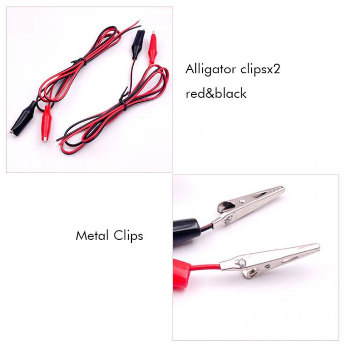 12v Negro Rojo Prueba eléctrica conduce Jumper alambre cocodrilo clips cable 1