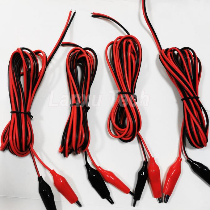 12v Negro Rojo Prueba eléctrica conduce Jumper alambre cocodrilo clips cable 2