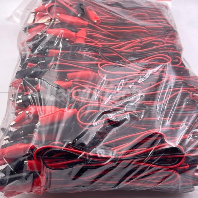 12v Negro Rojo Prueba eléctrica conduce Jumper alambre cocodrilo clips cable 6