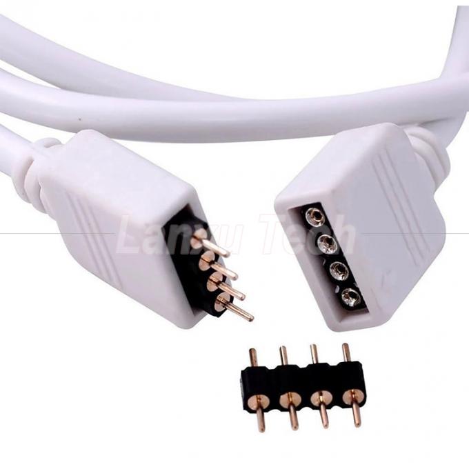 Cable de extensión de conector de conector RGB de 4 pines de mujer a mujer para 5050 3528 2835 luz de banda LED 5