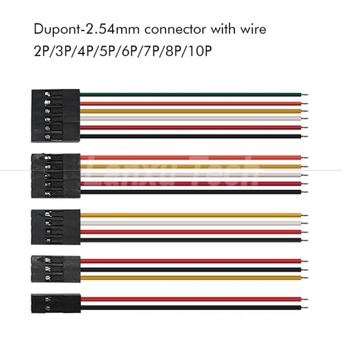 10cm 20cm 30cm 50cm 2 Pin 3 4 5 6 8 10 Pin Dupont 2.54mm Conector de cable Jumper Arnés de cable 0