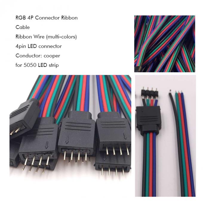 Conector RGB de 4 pines 5050 con cable de cinta de LED 1