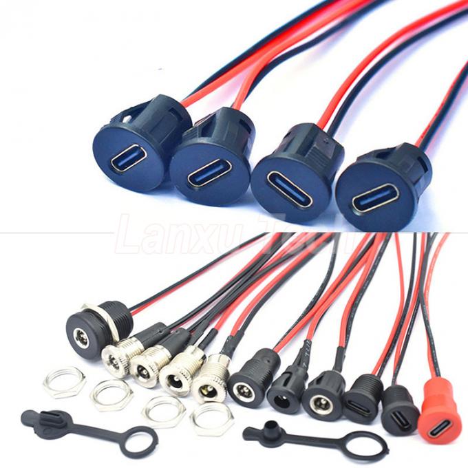 DC 022 5.5x2.1mm 5.5x2.5mm montaje con rosca de enchufe femenino a JST SM 2 cables de conector de pines 0