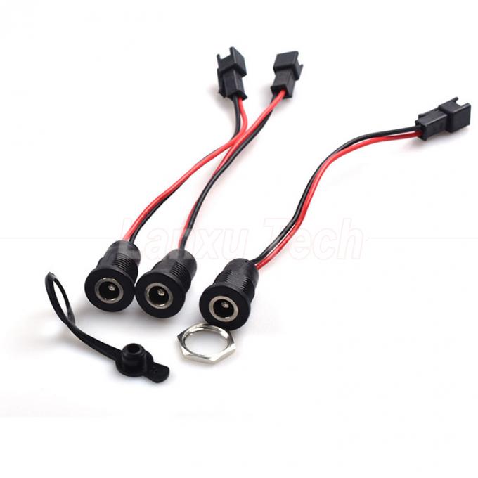 DC 022 5.5x2.1mm 5.5x2.5mm montaje con rosca de enchufe femenino a JST SM 2 cables de conector de pines 5
