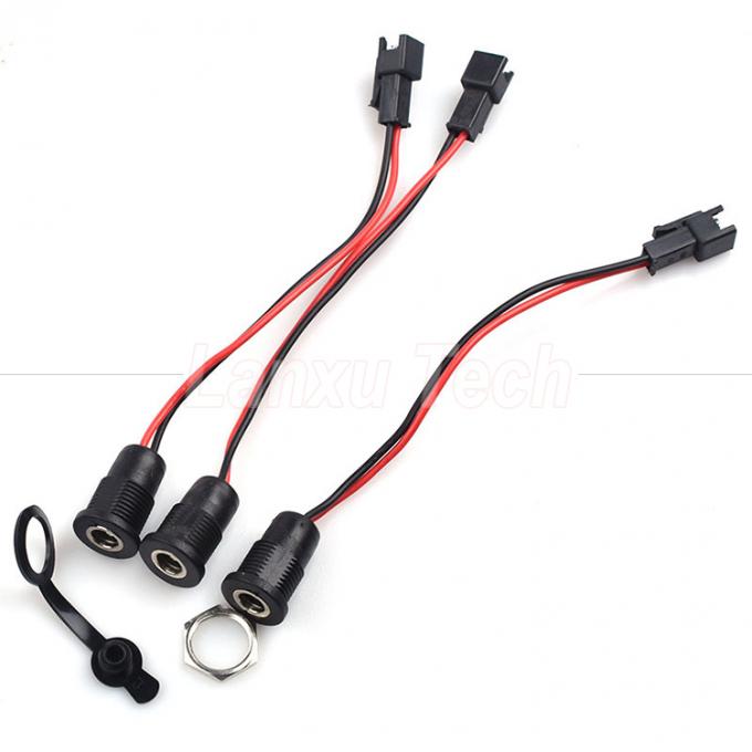 DC 022 5.5x2.1mm 5.5x2.5mm montaje con rosca de enchufe femenino a JST SM 2 cables de conector de pines 4