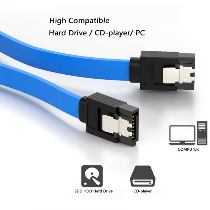 Alta velocidad 6Gbps Bloqueo de llave Azul Sata III 3.0 Cable de extensión de energía para disco duro HDD SSD 1