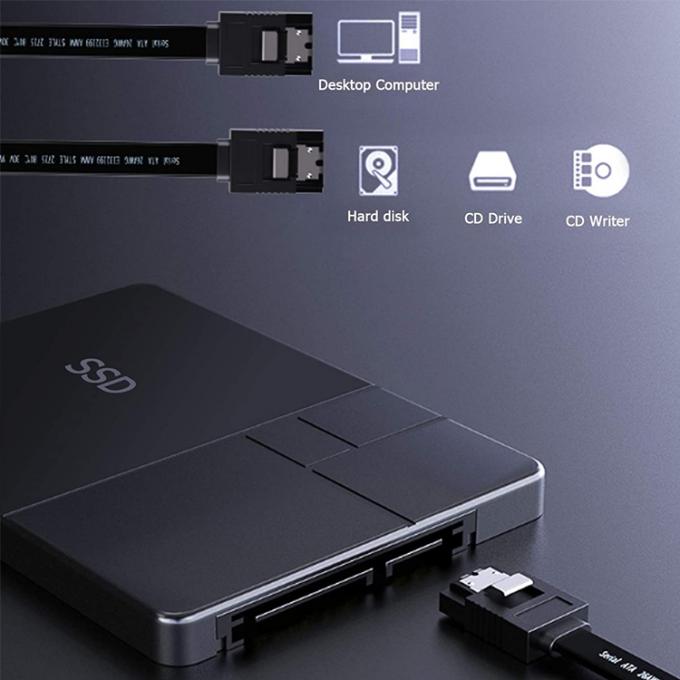 Alta velocidad 6Gbps Bloqueo de llave Azul Sata III 3.0 Cable de extensión de energía para disco duro HDD SSD 7