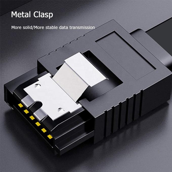 Alta velocidad 6Gbps Bloqueo de llave Azul Sata III 3.0 Cable de extensión de energía para disco duro HDD SSD 4