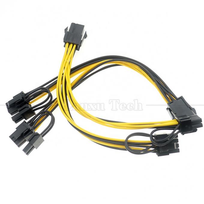 18AWG Pure Cooper Splitter 6 PIN Femenino a doble 8 PIN 6 + 2 Hombre PCI Express Cable PCIe para tarjetas gráficas GPU 5