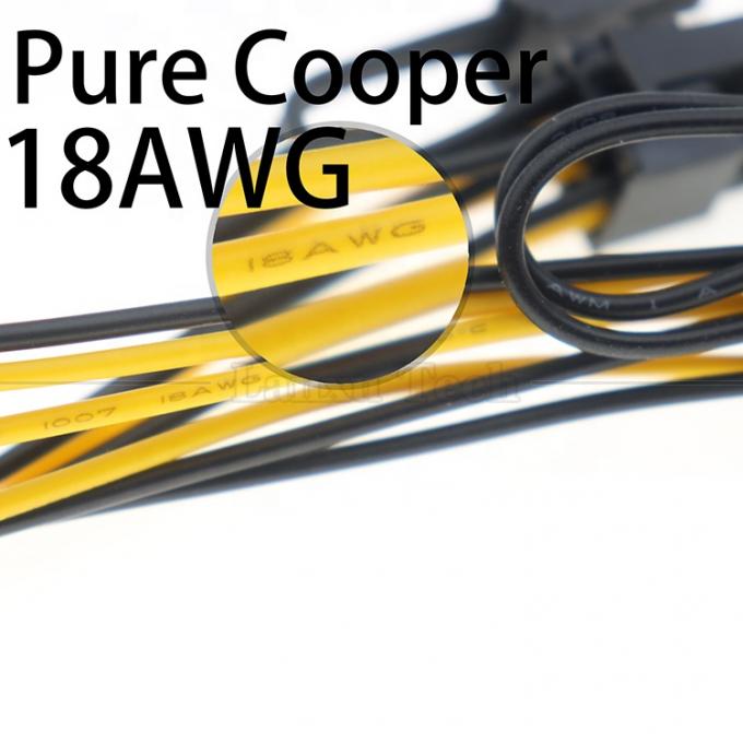18AWG Pure Cooper Splitter 6 PIN Femenino a doble 8 PIN 6 + 2 Hombre PCI Express Cable PCIe para tarjetas gráficas GPU 2